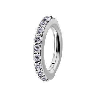 Piercings Works Oval Belly Ring - Zirconia