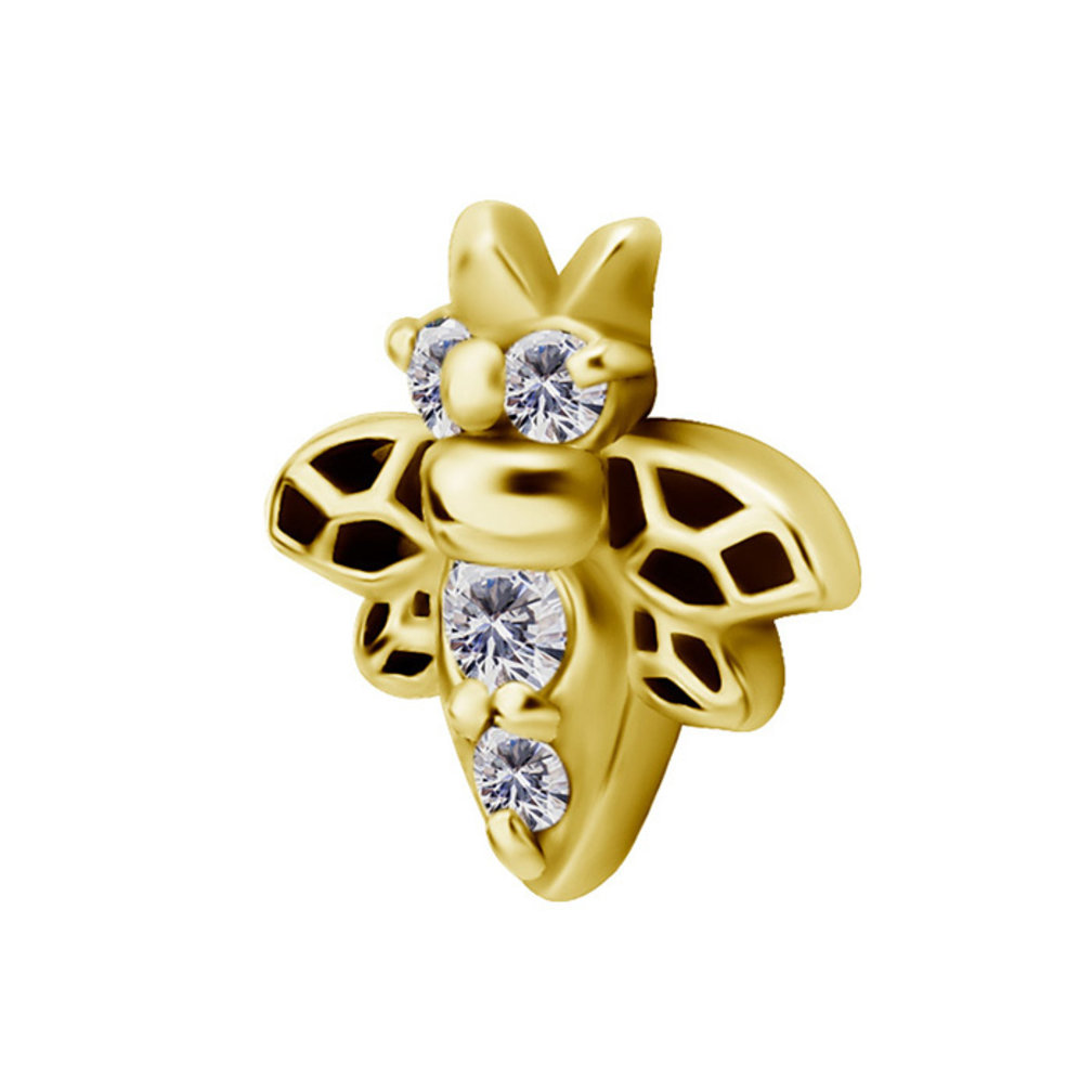 Surgical Steel Barbell -  Bee with Zirconia