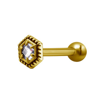 Piercings Works Surgical Steel Barbell - Zirconia