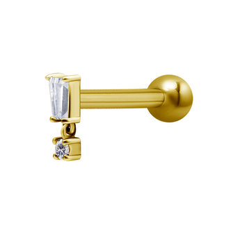 Piercings Works Surgical Steel Barbell - Zirconia