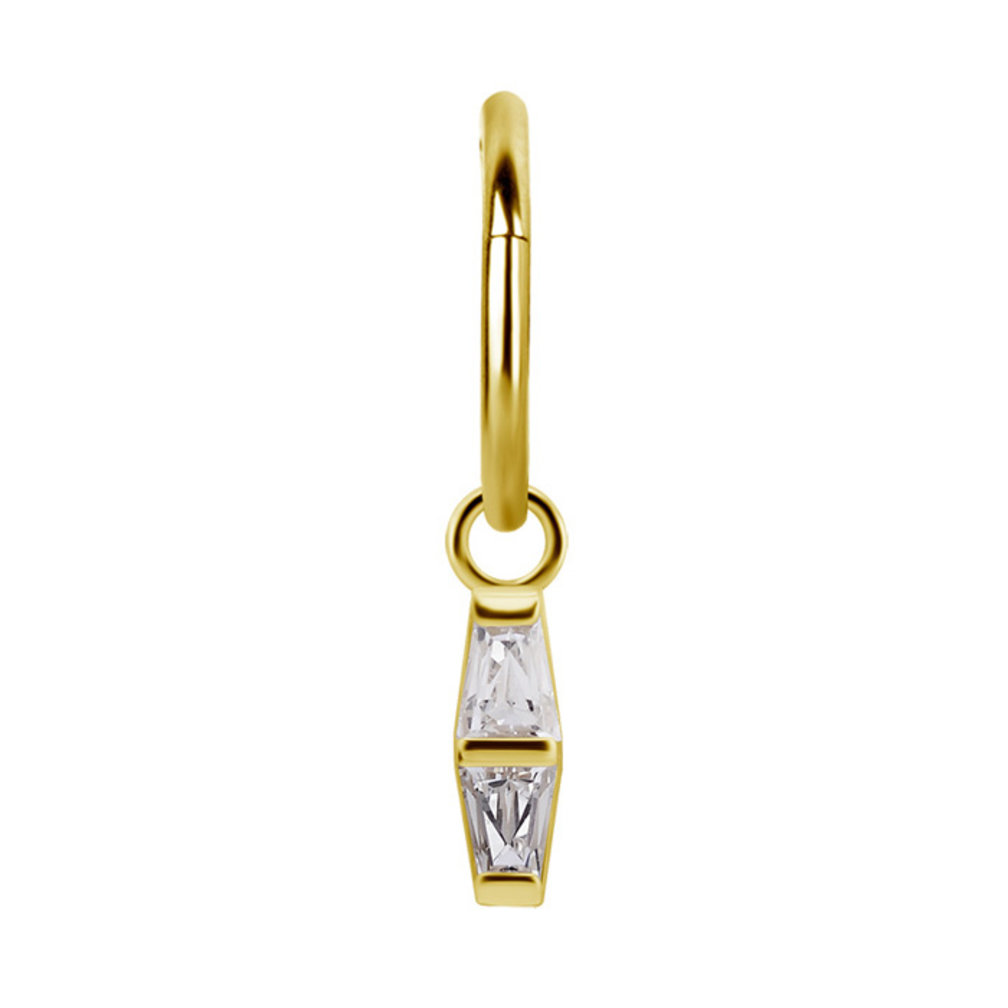 18 Karaat Goud Hanger - Baguette Premium Zirkonia