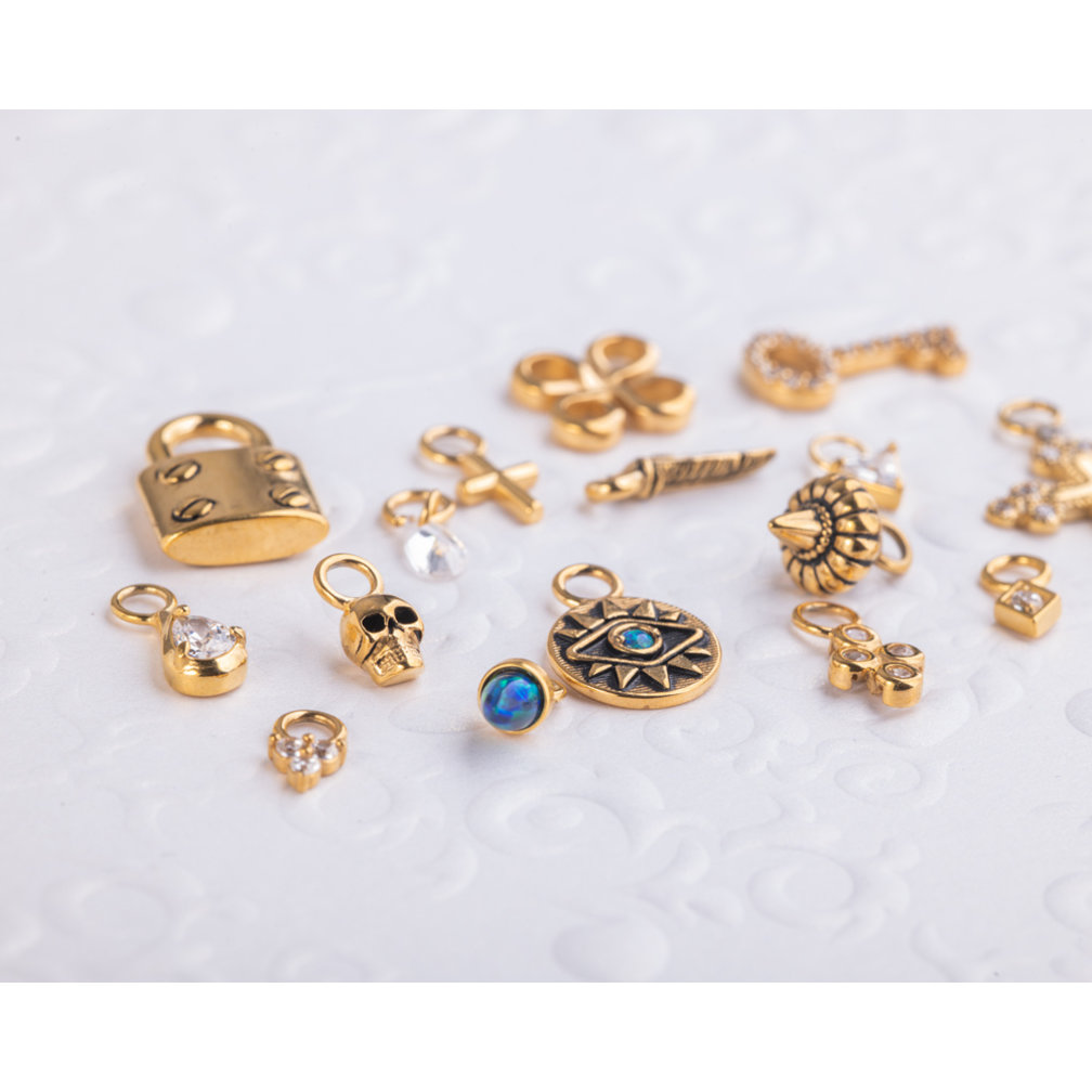 Segment Ring Charm -  Zirconia