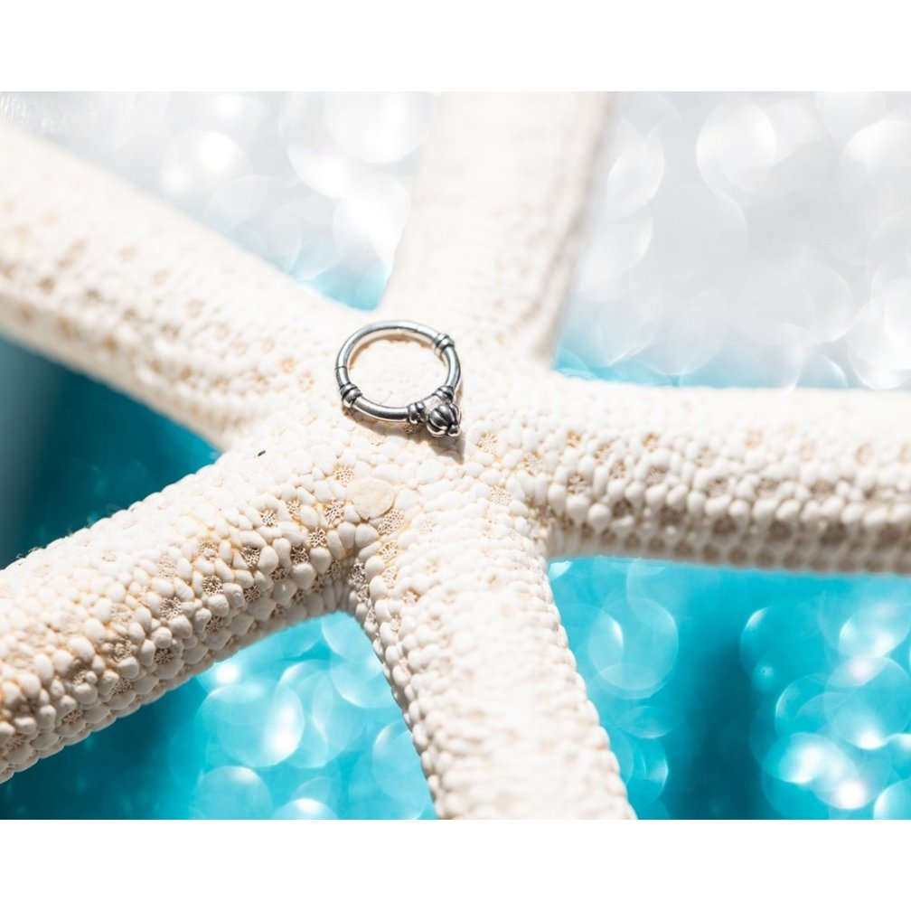 Surgical Steel Click Ring - Tribal