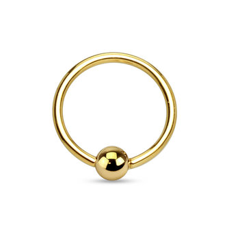 Piercings Works 14 Karaat Massief Gouden Ball Closure Ring