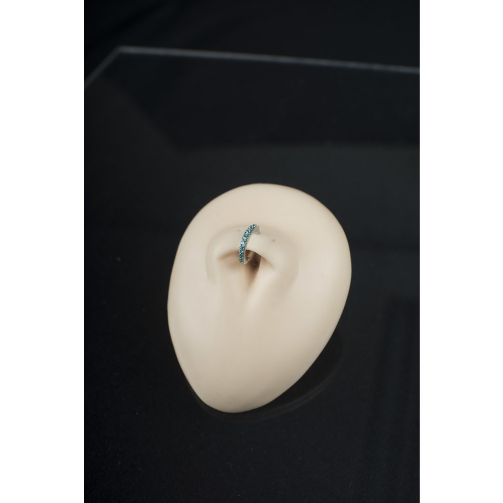 Oval Belly Ring - Zirconia