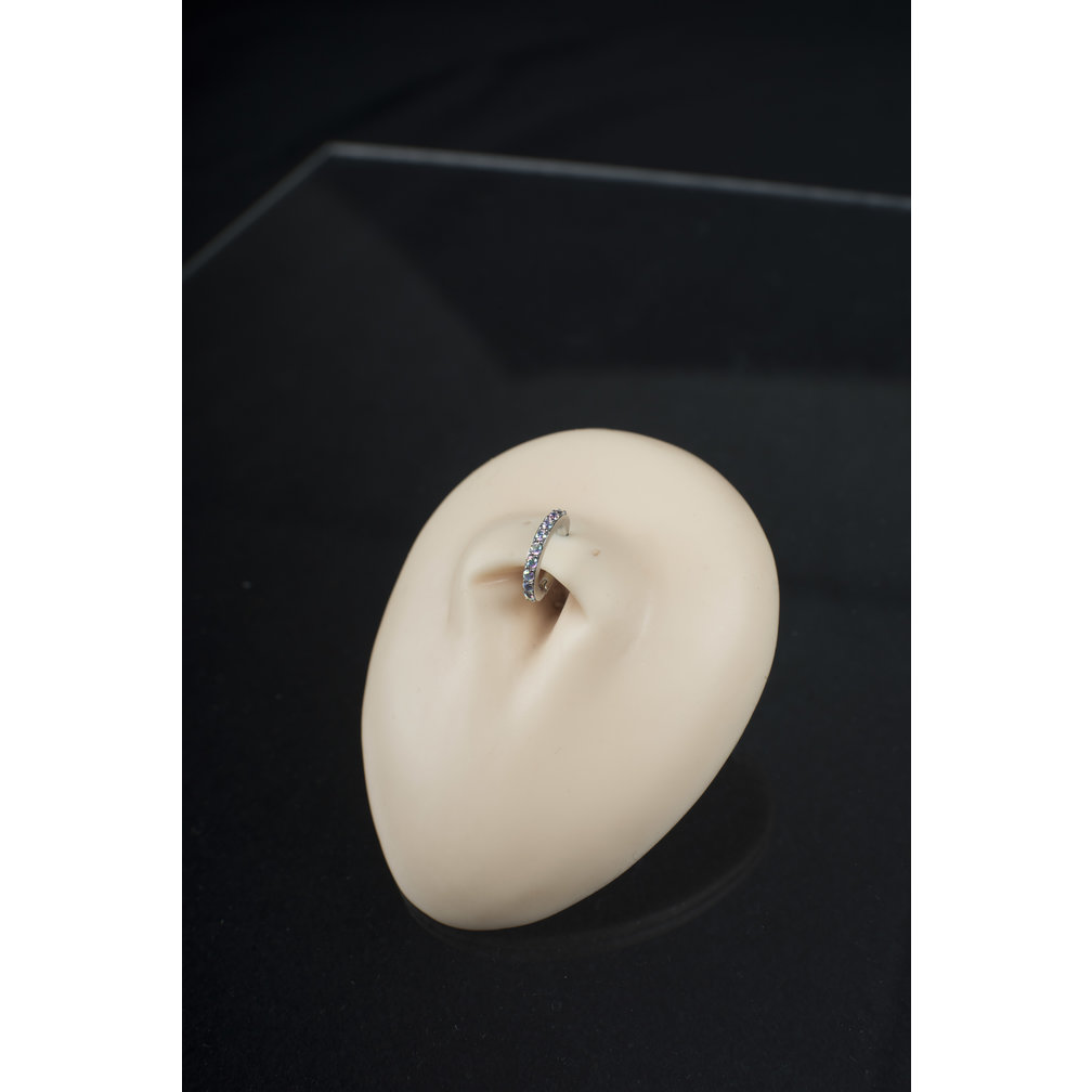 Oval Belly Ring - Zirconia