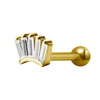 Piercings Works Chirurgisch Staal Oor Piercing  - Baquette Zirconia