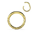 14 Karaat Massief Gouden Neus Ring - Twisted Touw