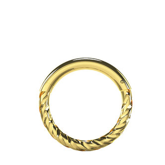 Piercings Works 14 Karat Solid Gold Nose Ring  - Twisted Rope