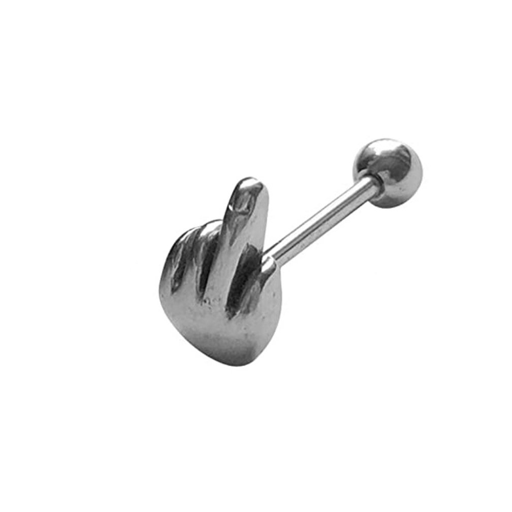 Chirurgisch Stalen Barbell - Middelvinger