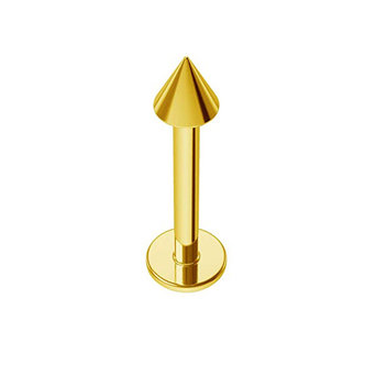 18K Gold Plated Labret Cone Piercings Works