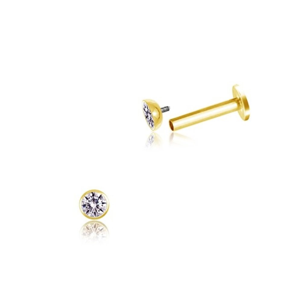 Surgical Steel Barbell - Zirconia