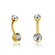 Gold Plated Belly Piercing - Zirconia