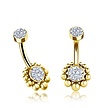 Gold Plated Belly Piercing - Zirconia Flower