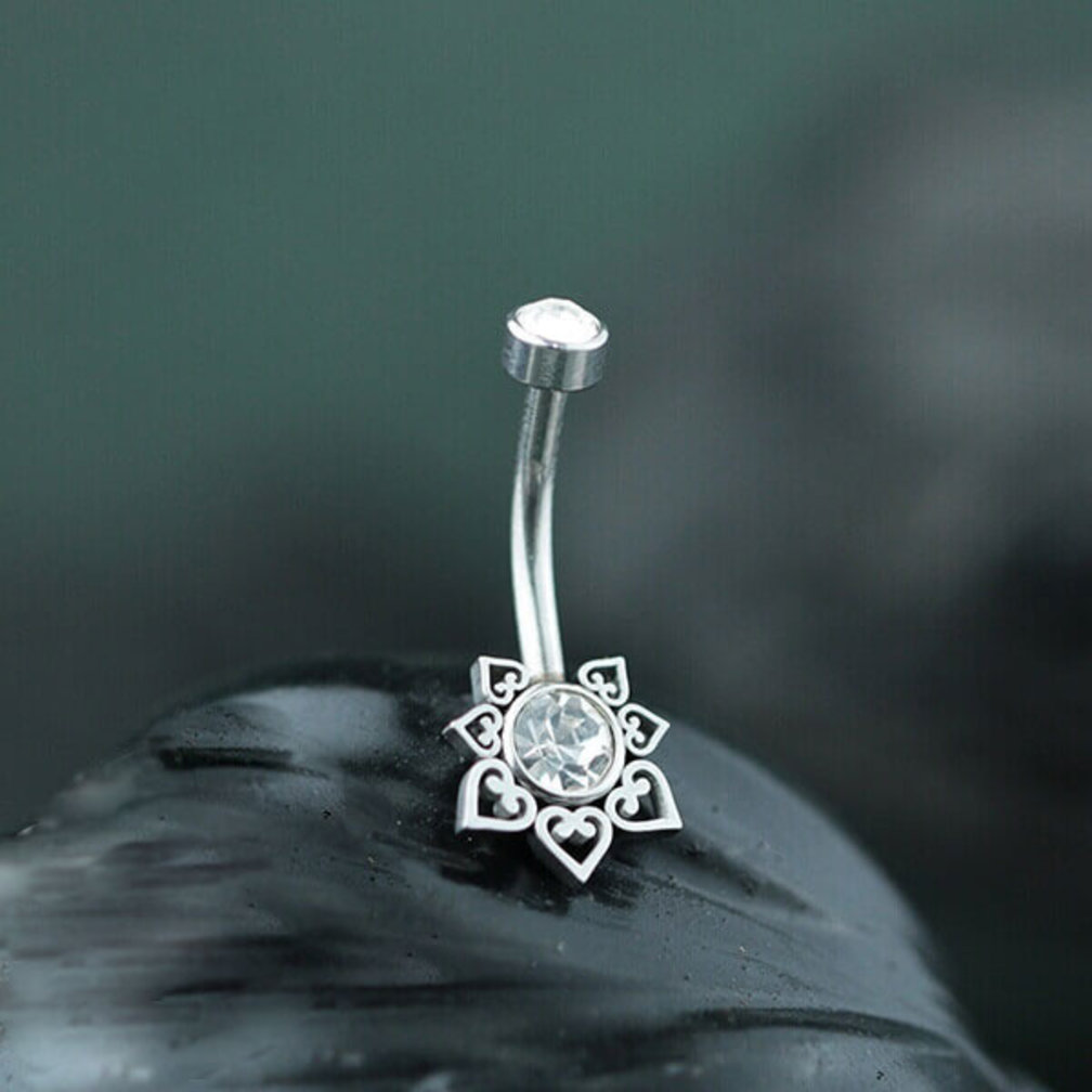 Silver belly piercing hot sale