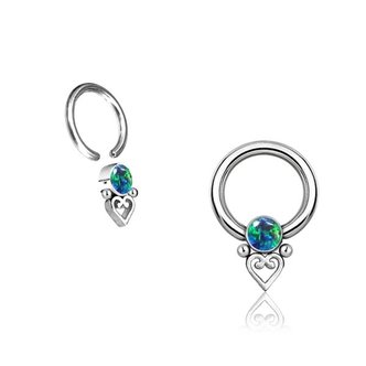 Piercings Works Ball Closure Ring - Blue Opal