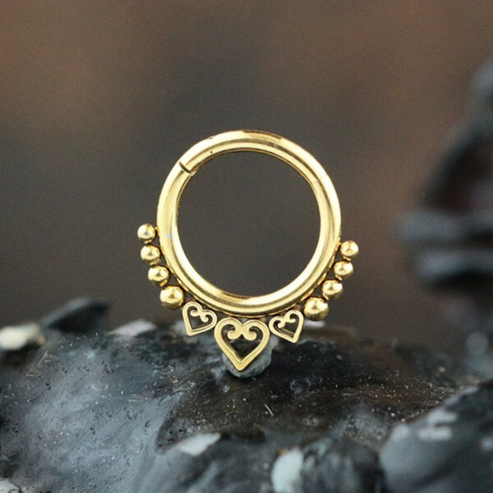 Septum/Daith Click Ring  - Hearts