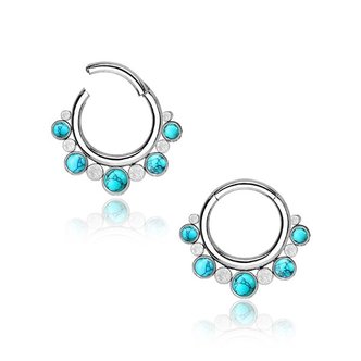 Piercings Works Septum/Daith Click Ring  - Turquoise
