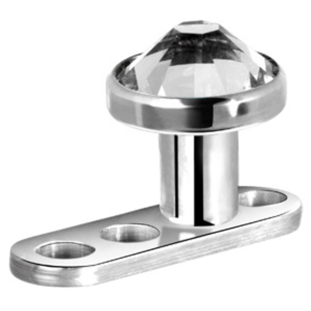 Surgical Steel Dermal Disc - Crystal (4mm)