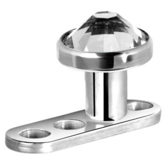 Piercings Works Surgical Steel Dermal Disc - Crystal (4mm)