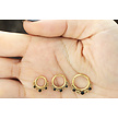 Gold Plated Hinged Segment Ring - Hearts and Black Onyx