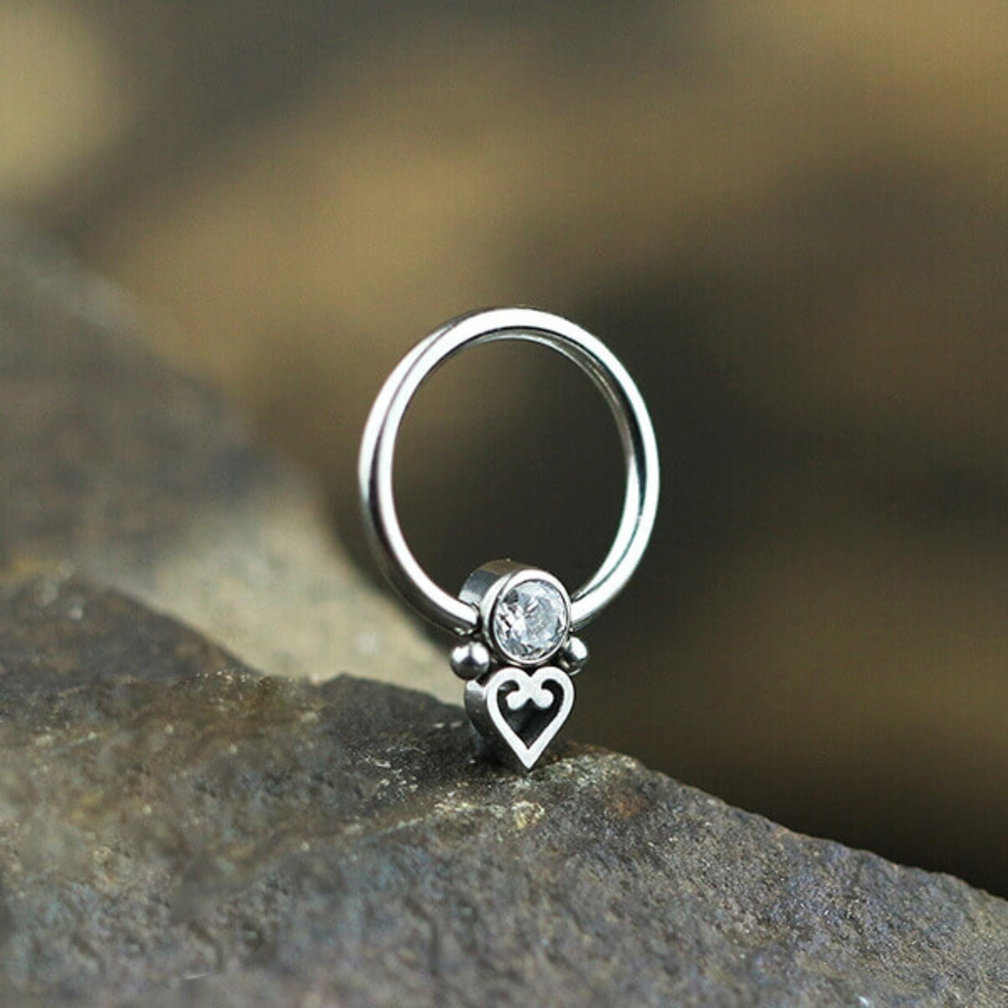 Ball Closure Ring - Heart - Piercings Works