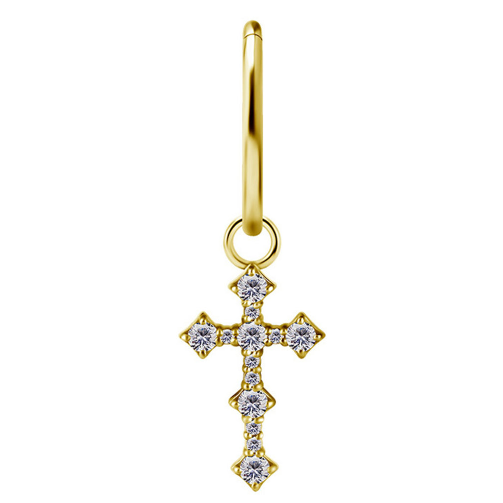 Segment Ring Charm - Premium Zirconia Cross