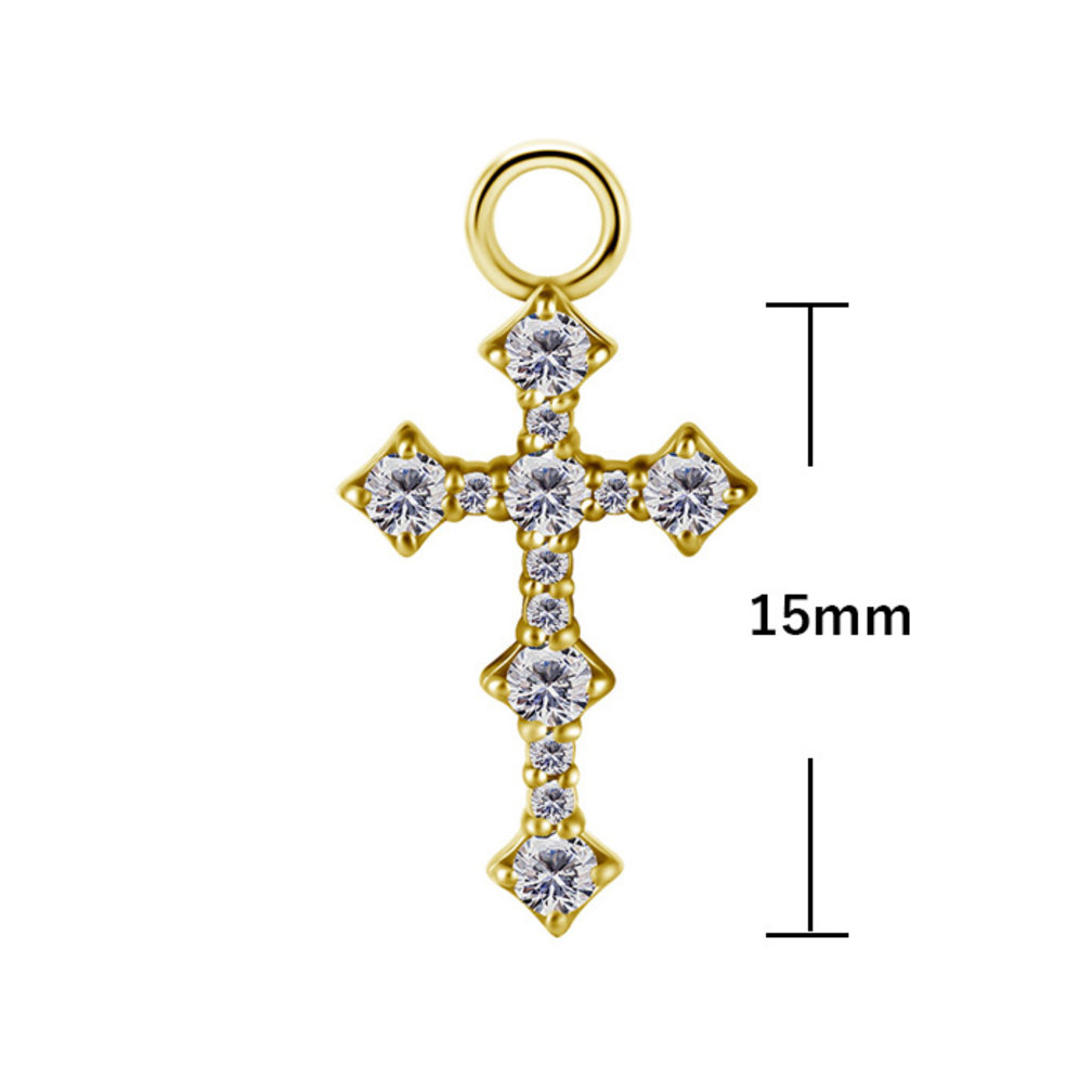 Segment Ring Charm - Premium Zirconia Cross