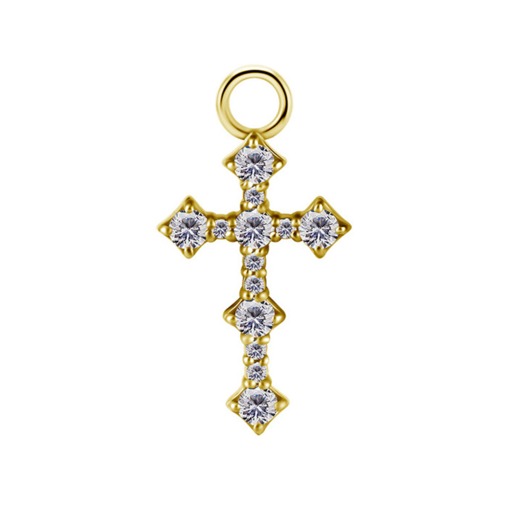 Segment Ring Charm - Premium Zirconia Cross
