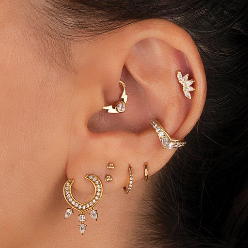 Maak een naam toevoegen aan Dosering Helix Piercing Ring - Zirkonia - Piercings Works