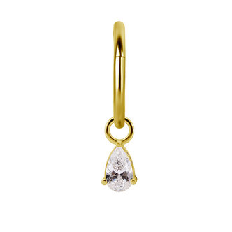 Piercings Works Segment Ring Charm -  Zirconia Teardrop