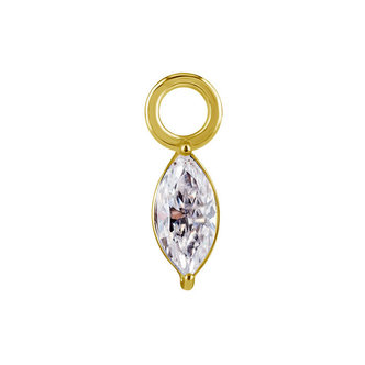 Piercings Works Segment Ring Charm -  Marquise Zirconia