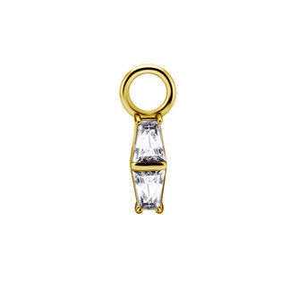 Piercings Works Segment Ring Charm -  Taper Baguette Zirconia