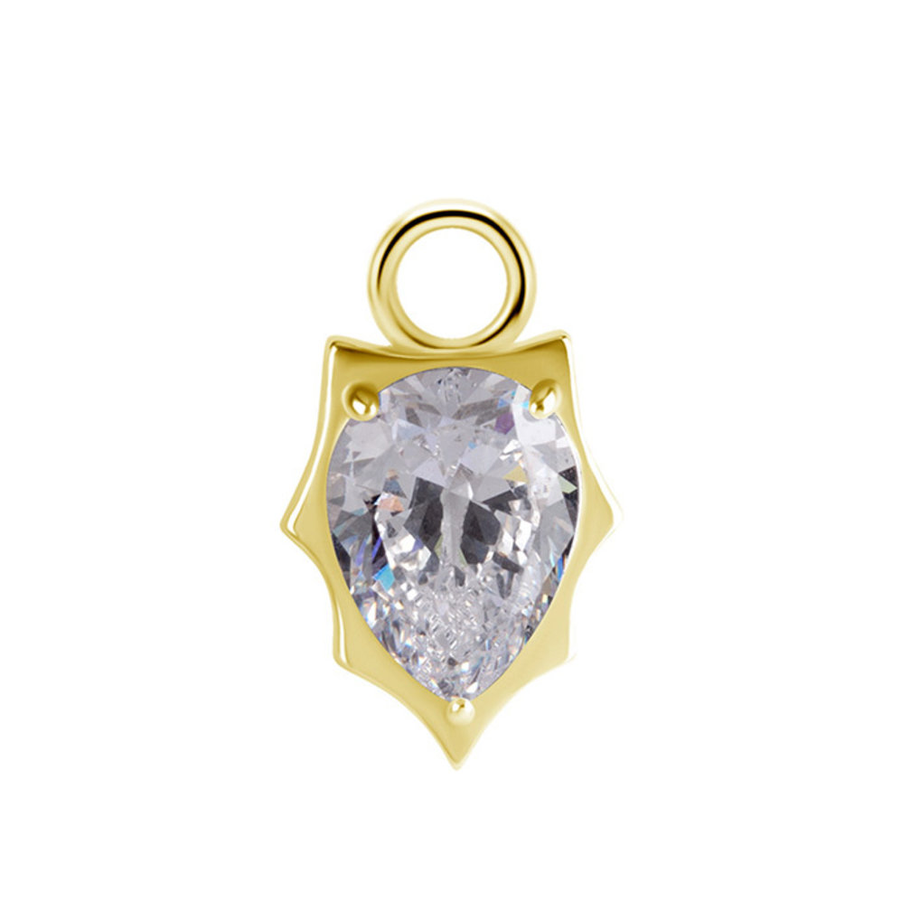 Segment Ring Charm - Zirconia Teardrop