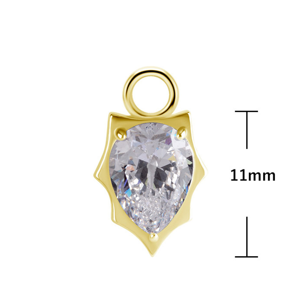 Segment Ring Charm - Zirconia Teardrop