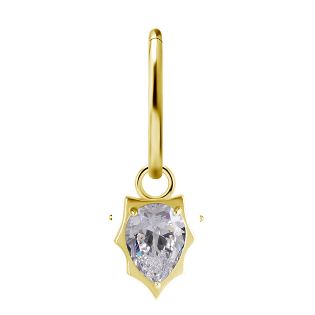 Segment Ring Charm - Zirconia Teardrop