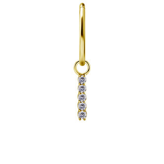 Piercings Works Segment Ring Charm -  Premium  Zirconia (5 stones)