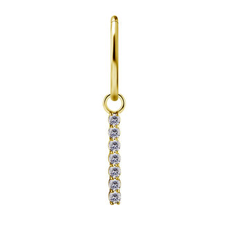 Piercings Works Segment Ring Charm -  Premium  Zirconia (7 stones)