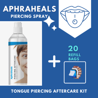 Piercings Works Aphraheals Piercing Aftercare Spray & Tong Verzorgingsset - Ideaal voor een snelle en effectieve nazorg van piercings