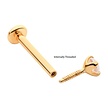 14 Karat Solid Gold Barbell - Crystal