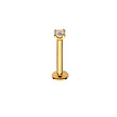 14 Karat Solid Gold Barbell - Crystal