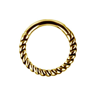 Piercings Works 18 Karaat Gouden Oorpiercing - Twisted Touw: De Perfecte Mix van Elegantie en Stijl
