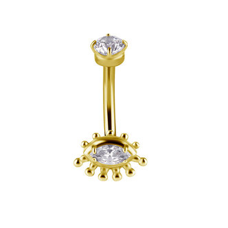 Piercings Works Ontdek Je Derde Oog met deze Chirurgisch Staal Rook Piercing - Versierd met Premium Zirkonia
