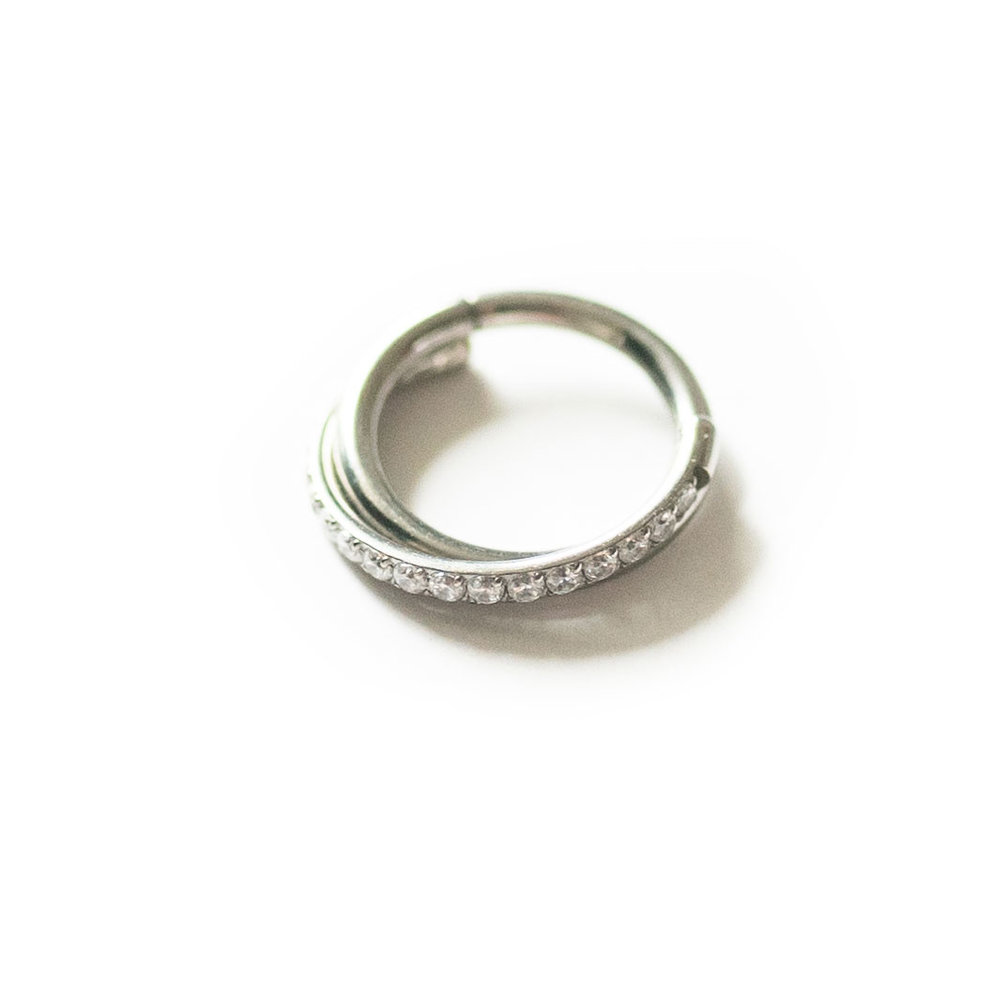 Titanium Helix Ring  - Crystals