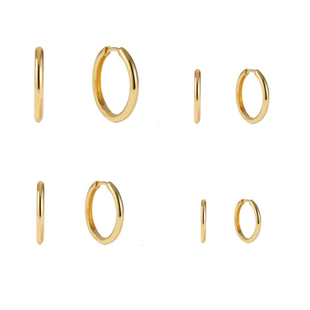 Unieke en Moderne Titanium Oorbellen - 4 Paar Set, De Enige Echte