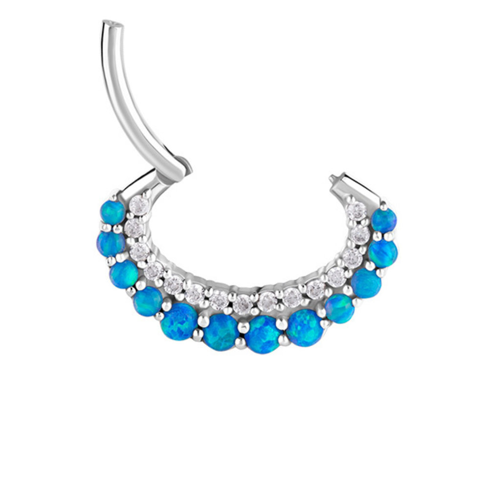 Septum/Daith Ring - Opals and Zirconia