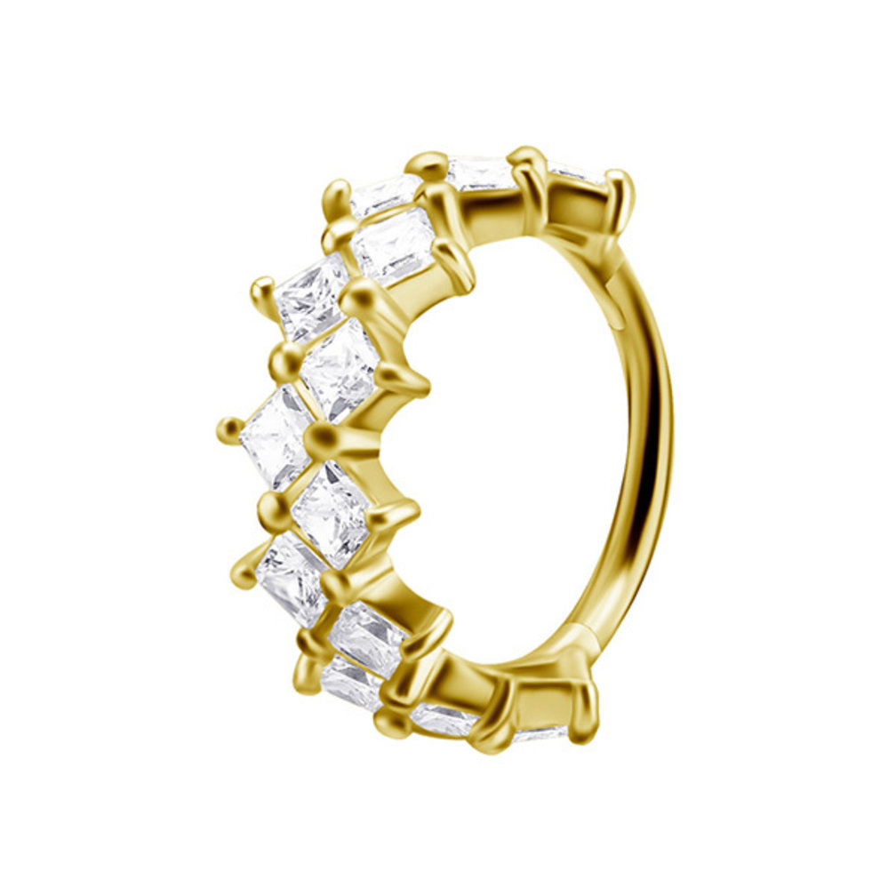18 Karat Gold Conch Ring - Zirconia