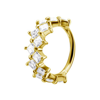 Piercings Works Luxe en Opvallende Conch Ring van 18 Karaat Goud - Met Zirkonia