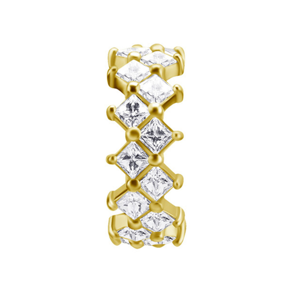18 Karat Gold Conch Ring - Zirconia
