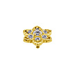 18 Karat Gold Tragus Piercing - Premium Zirconia Flower